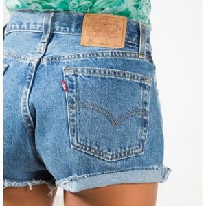 Vintage 80's Levi's Denim Shorts in mid wash